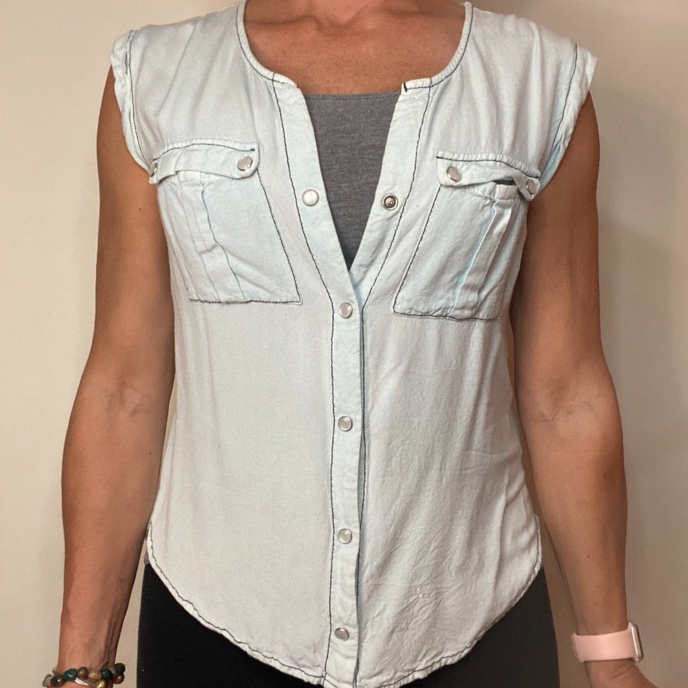 Soft Light Blue Jean Shirt